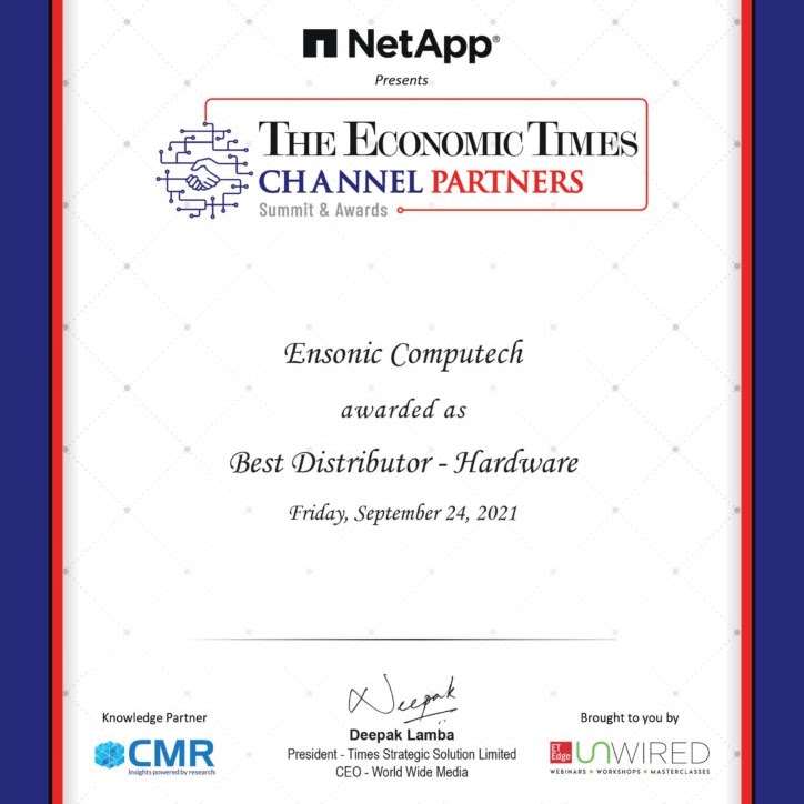 Best Distributor — Hardware — The Economic Times Channel Partners Summit & Awards
