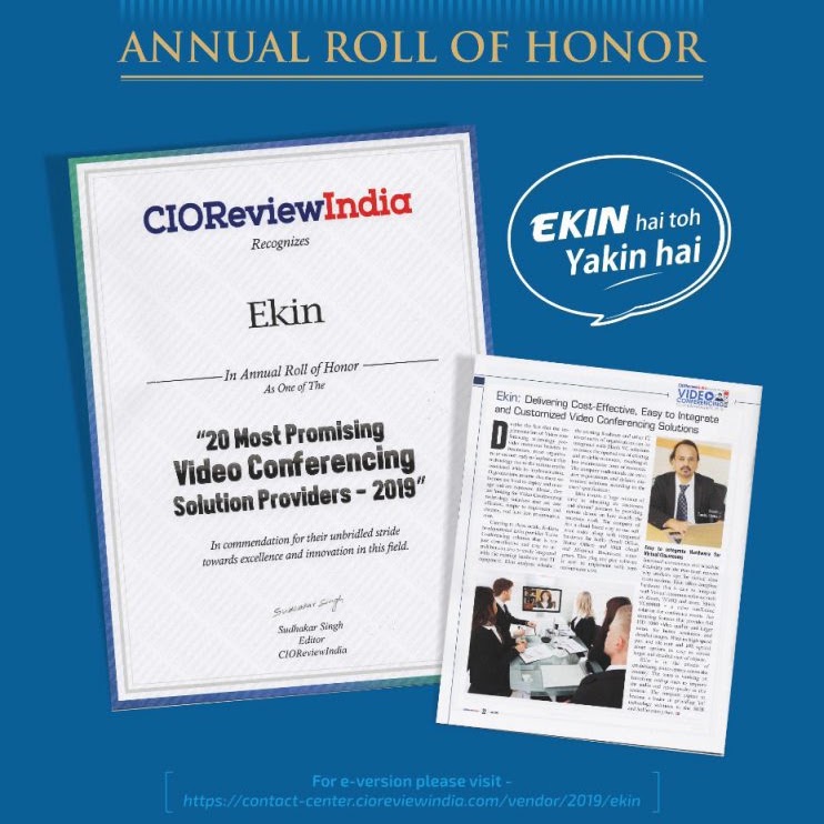 20 Most Promising Video Conferencing Solution Providers — CIO Review India — Annual Roll of Honor